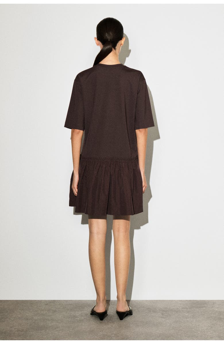 COS Panelled Dropped-waist Mini Dress, Alternate, color, Dark Brown