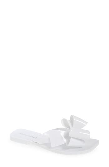 Jeffrey Campbell Sugary Flip Flop In White Shiny