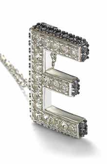 SUZY LEVIAN Sterling Silver Lab Created White & Blue Sapphire Accent Initial Pendant Necklace