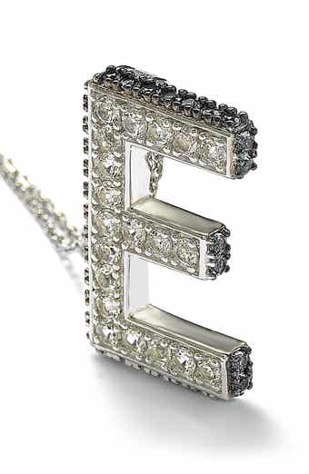 SUZY LEVIAN Sterling Silver Lab Created White & Blue Sapphire Accent Initial Pendant Necklace