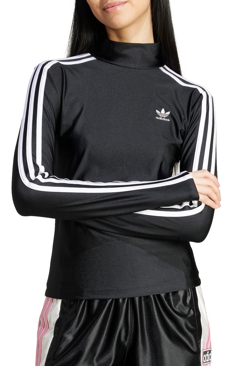 adidas 3-Stripes Turtleneck Long Sleeve Top, Main, color, 