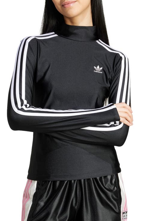3-Stripes Turtleneck Long Sleeve Top