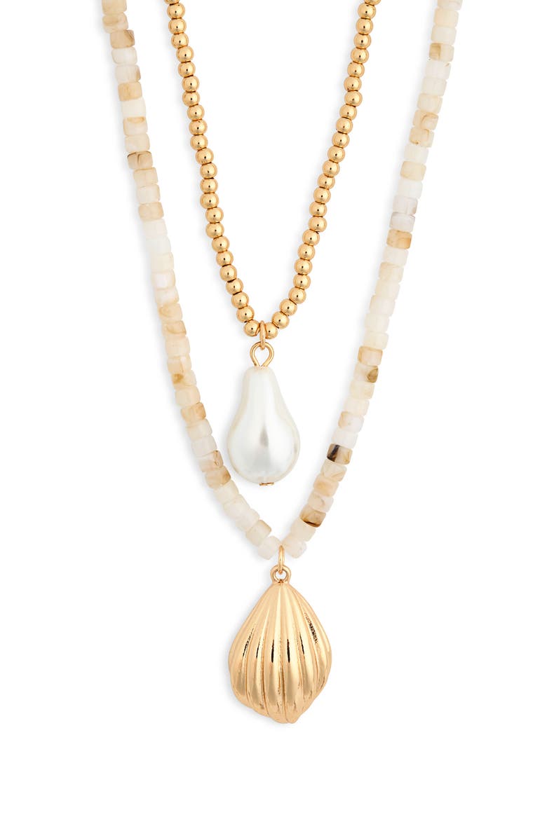 NORDSTROM RACK Faux Pearl Layered Necklace, Main, color,