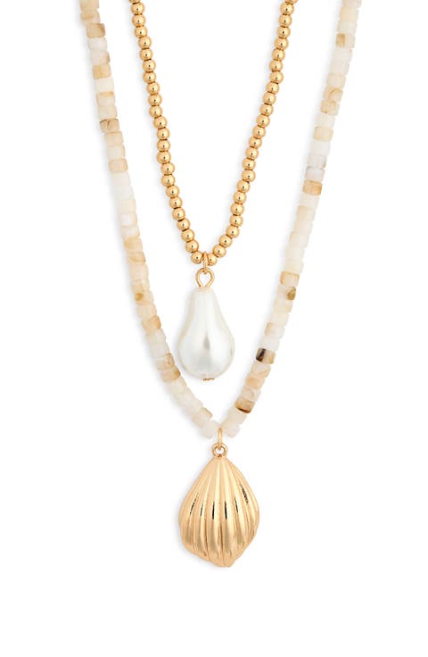 Faux Pearl Layered Necklace