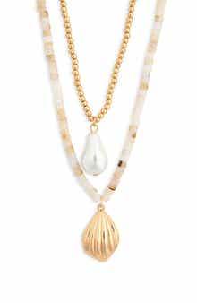 NORDSTROM RACK Faux Pearl Layered Necklace