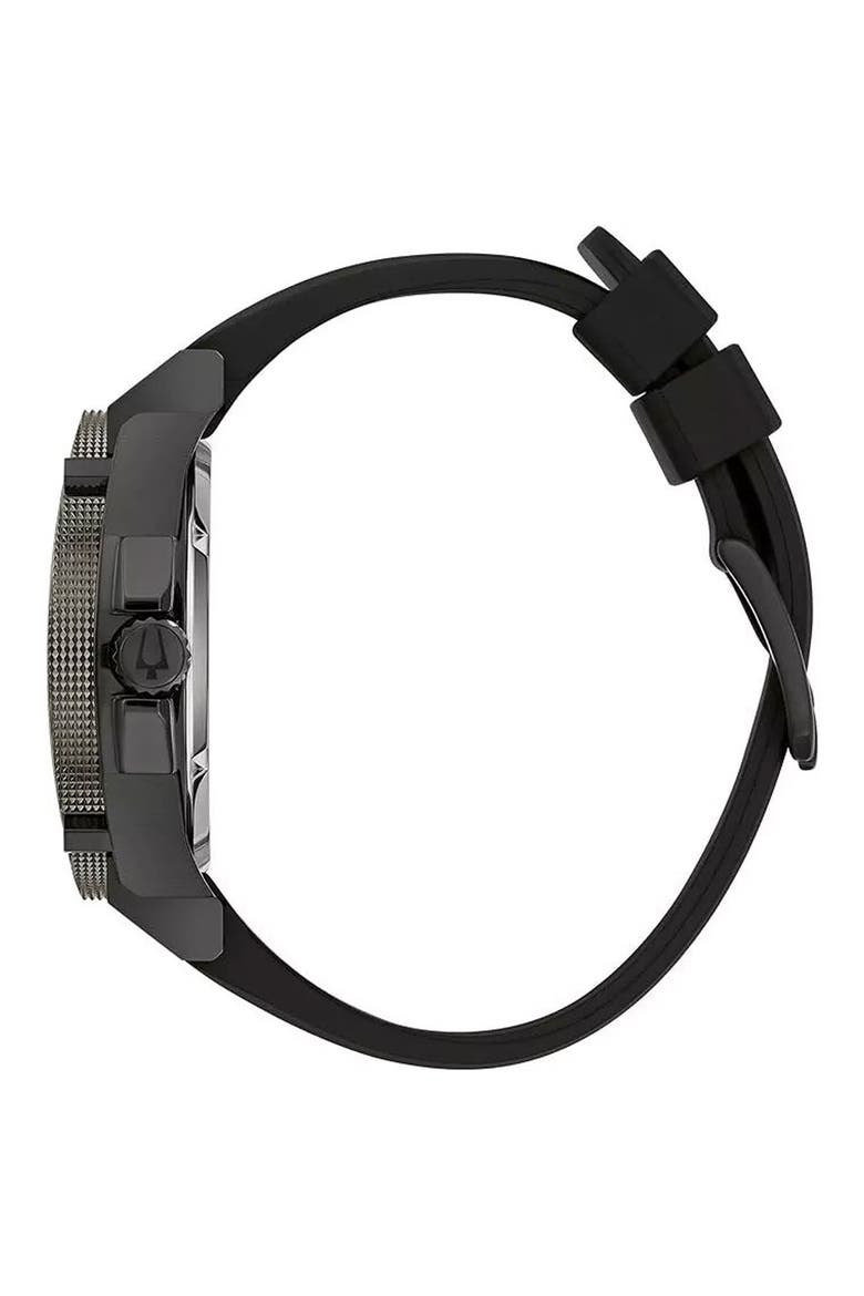 Precisionist 3-Hand Quartz Silicone Strap Watch, 48.3mm, Alternate, color, BLACK