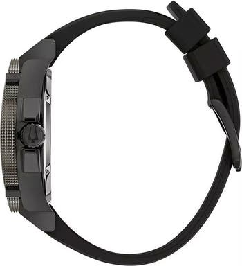 Precisionist 3-Hand Quartz Silicone Strap Watch, 48.3mm