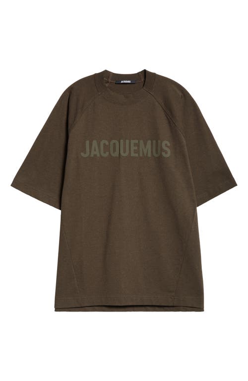 Jacquemus Le Typo Cotton Logo Graphic T-shirt In Brown