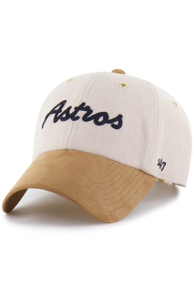 Men's '47 x Stoney Clover Lane  Natural/Tan Houston Astros Script Charm Clean Up Adjustable Hat, Alternate, color, Natural