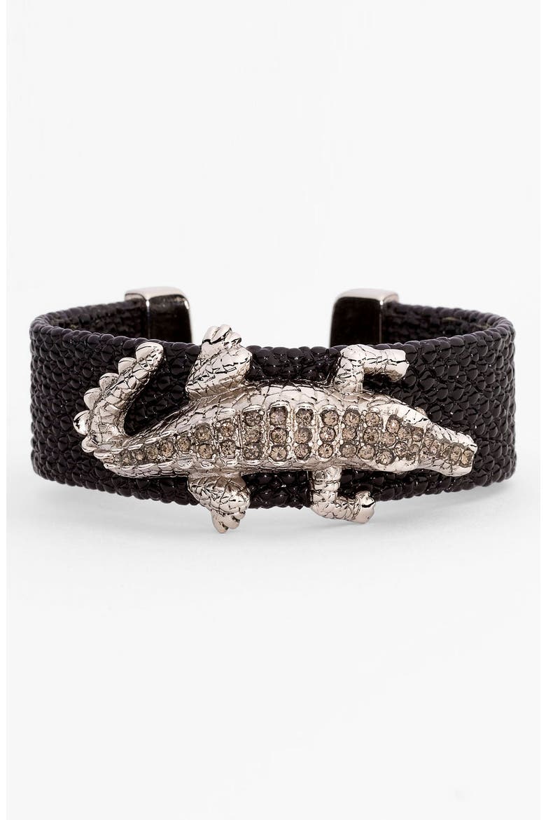 'Creature' Cuff, Main, color, ALLIGATOR- BLACK MULTI/ SILVER