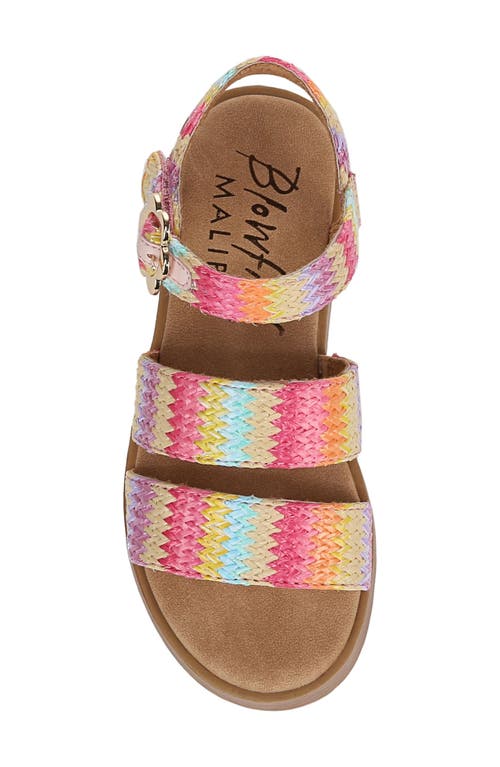 Shop Blowfish Malibu Kids' Journey Platform Sandal In Pink Multi Raffia