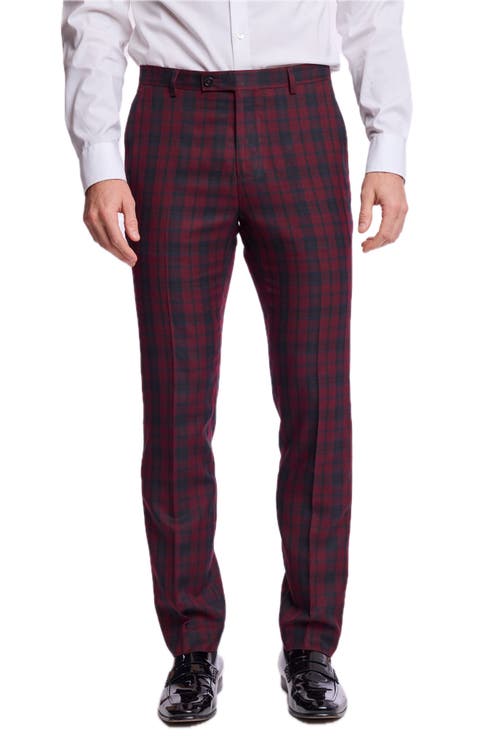 Sloane Slim Fit Plaid Tuxedo Pants