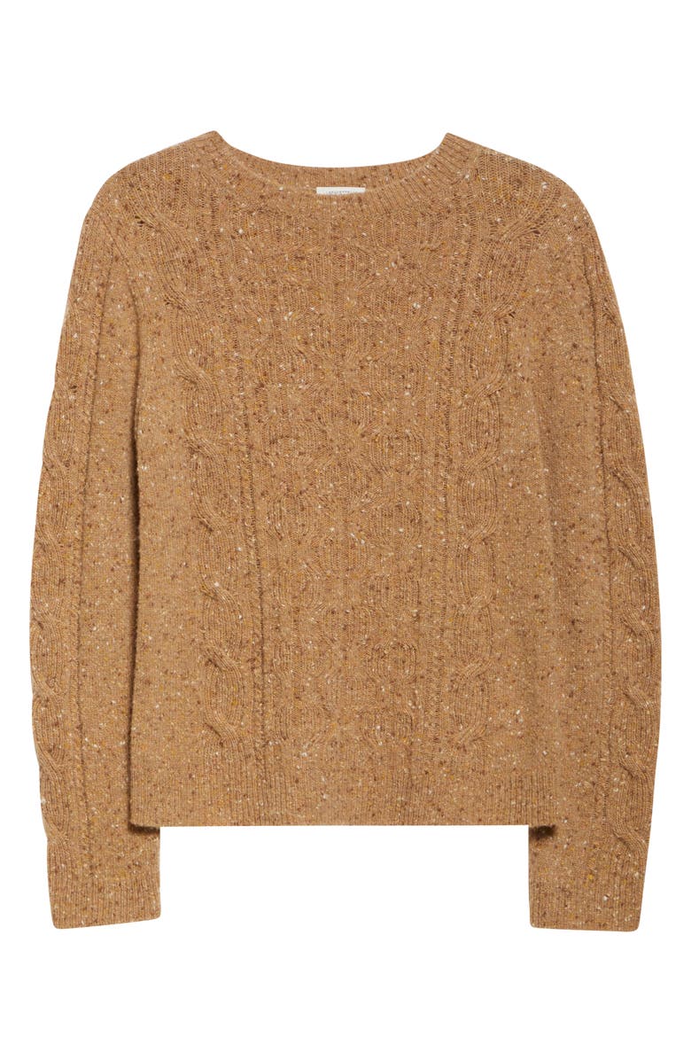 Lafayette 148 New York Cashmere Donegal Cable Sweater, Alternate, color, Cammello Multi