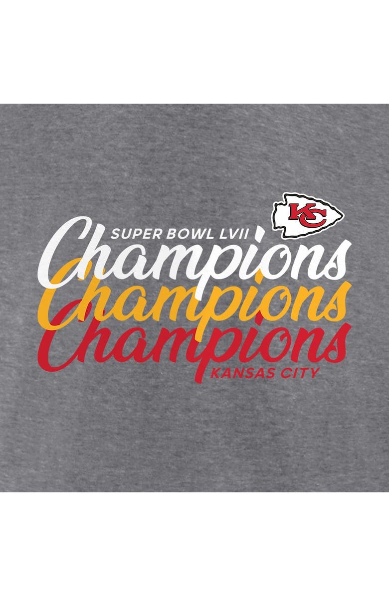 FANATICS Women's Fanatics Branded Heather Gray Kansas City Chiefs Super Bowl LVII Champions Win Repeat Tri-Blend T-Shirt, Alternate, color,