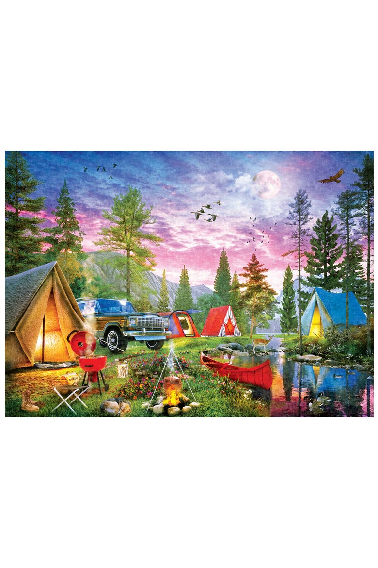 River Camp Twilight 1000pc Puzzle, Alternate, color, Multicolor