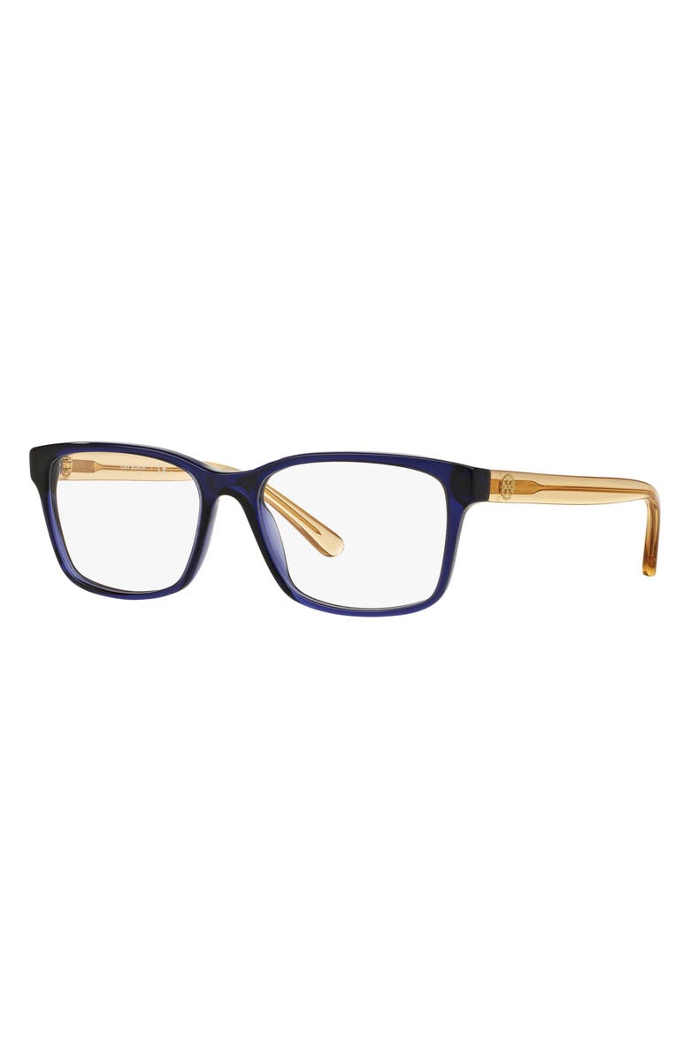 Tory Burch 52mm Rectangle Optical Glasses, Alternate, color, Navy
