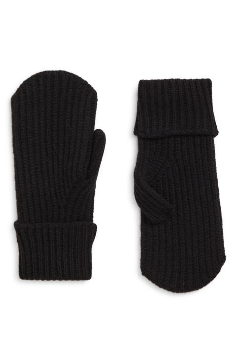 Rib Knit Cuffed Mittens
