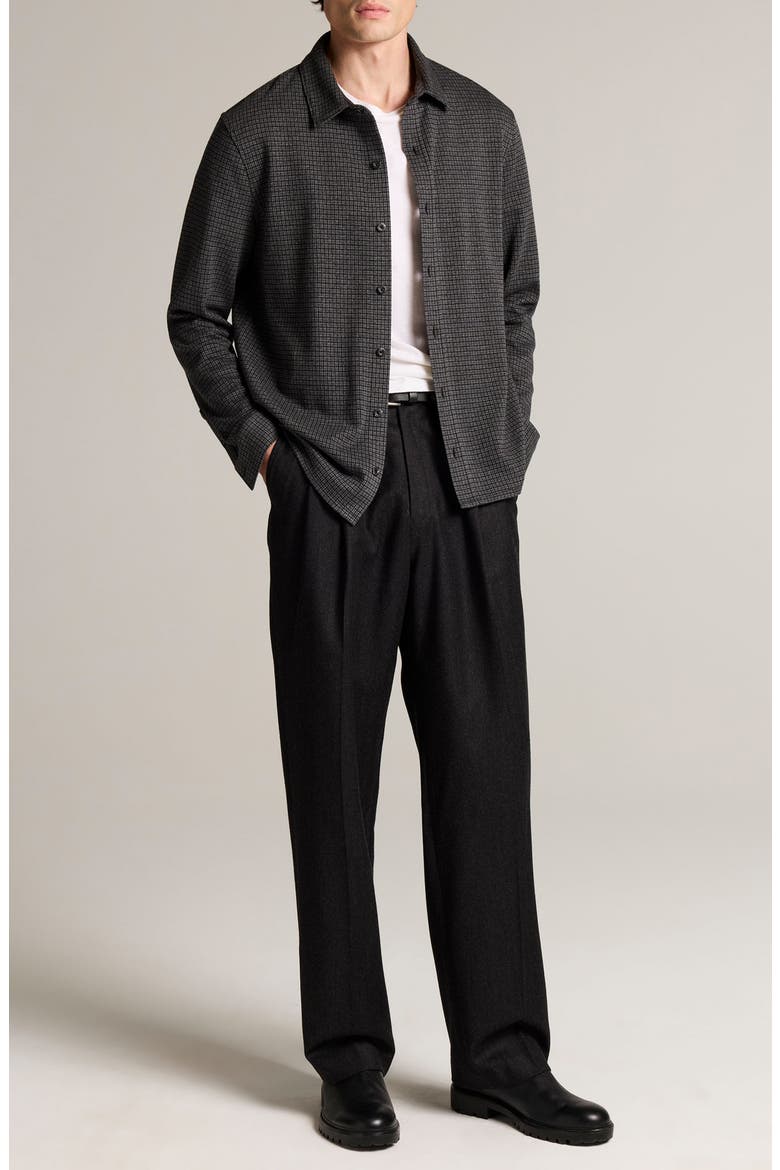 Houndstooth Button-Up Shirt, Alternate, color, CARBON COMBO
