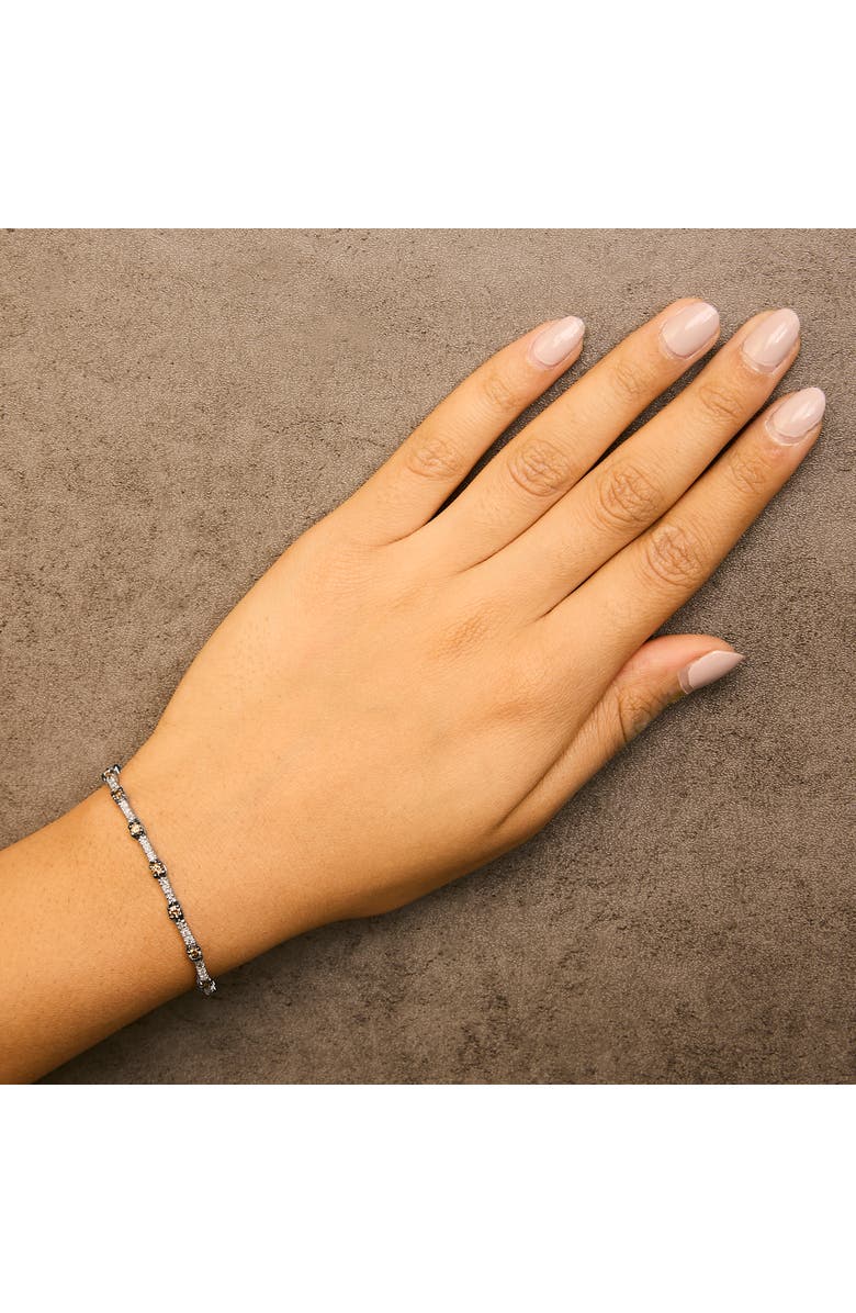 Haus of Brilliance 14k White Gold 2 1/4 Cttw Champagne Diamond Bar Link 7" Bracelet, Alternate, color, White