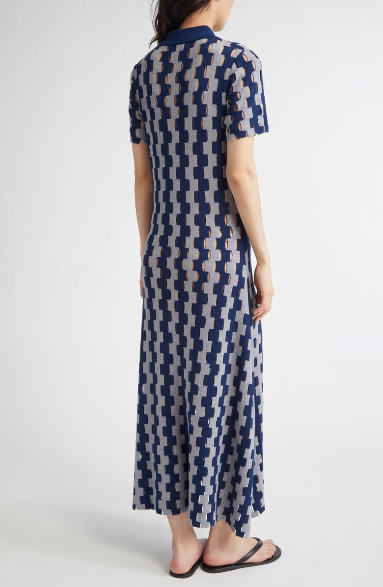 ZANKOV Margerite Puzzle Intarsia Collared Sweater Dress, Alternate, color, 