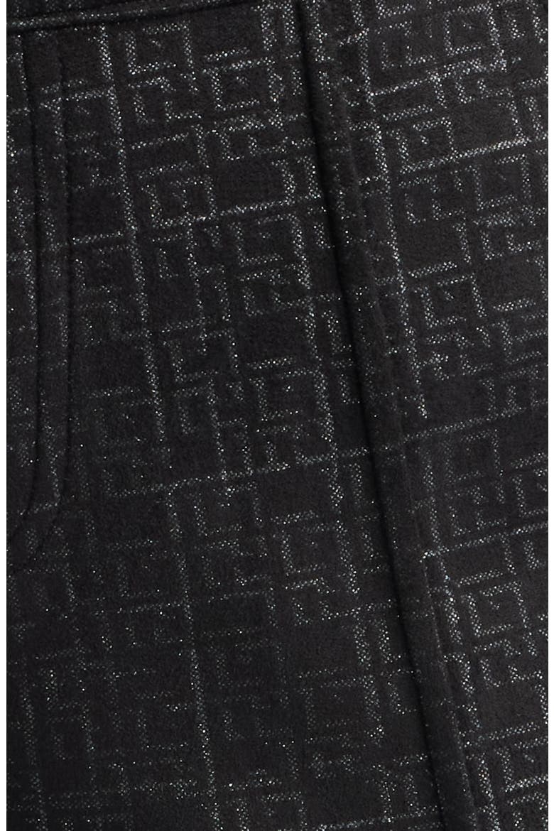 Metallic Geo Faux Suede Straight Fit Pants, Alternate, color, BLACK