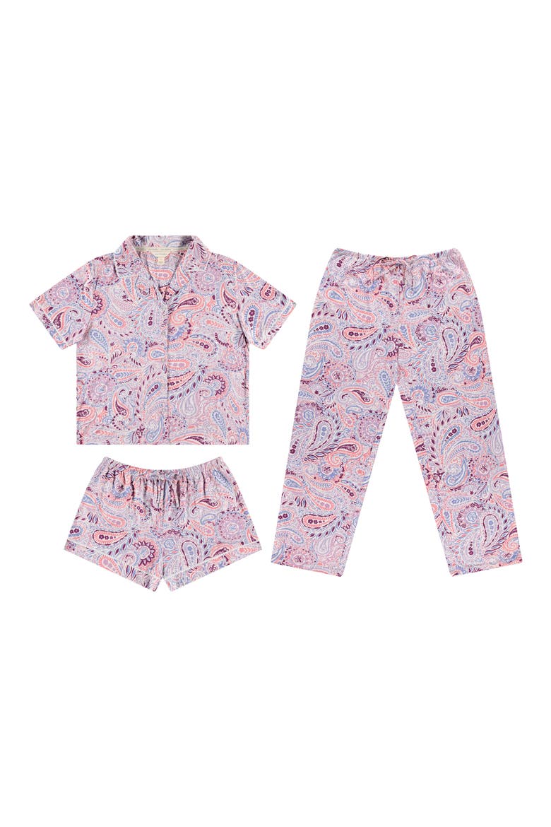 3-Piece Notch Pajama Set, Alternate, color, IVORY