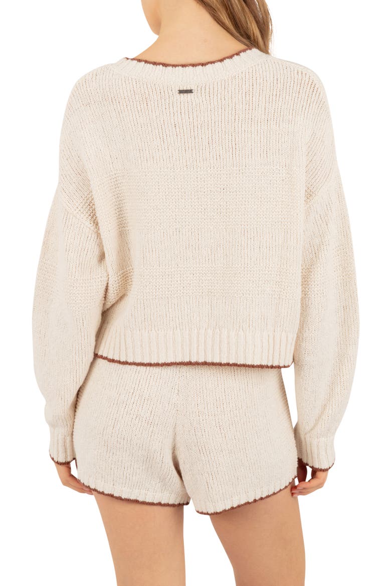 Linear Bateau Neck Sweater, Alternate, color, CREAM