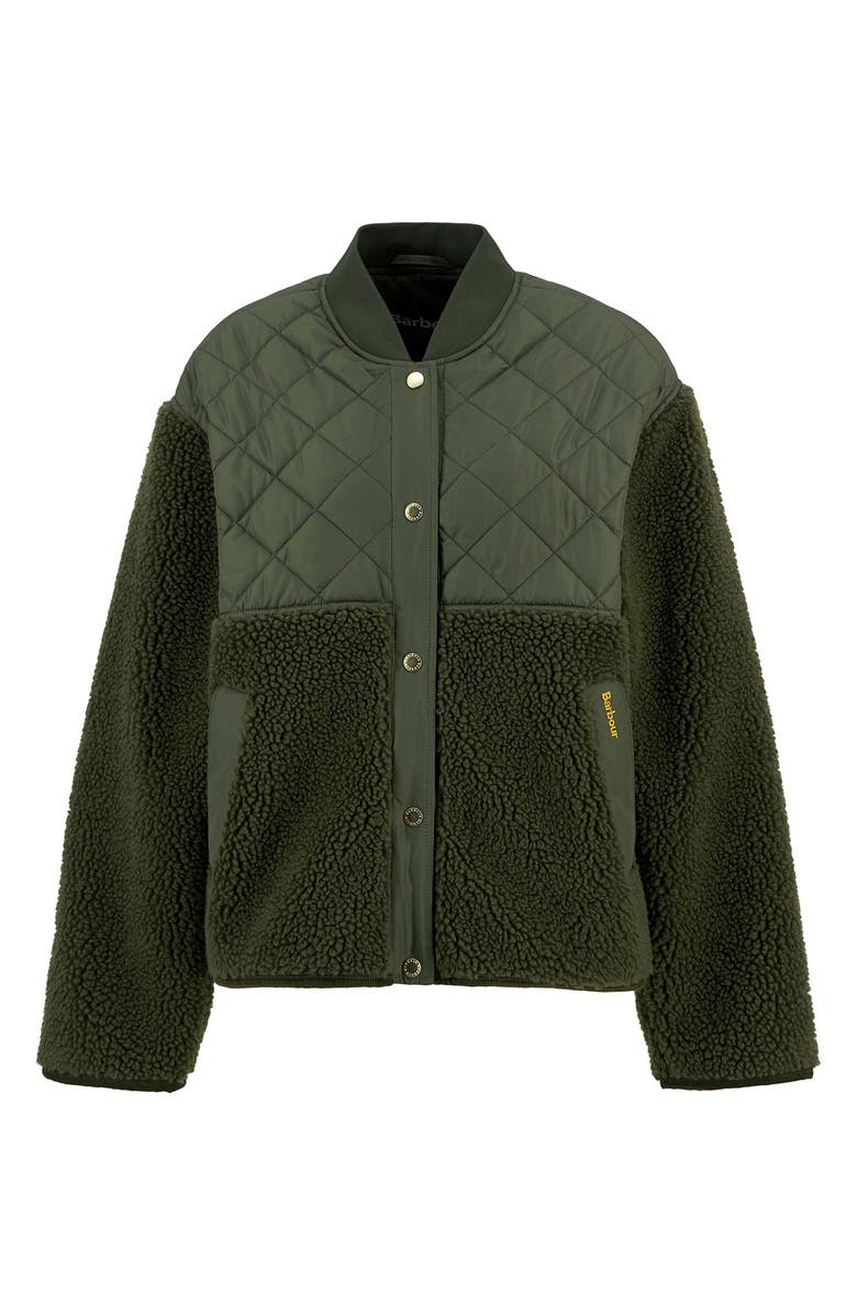 Barbour Wetherby High Pile Fleece Jacket, Alternate, color, Olive