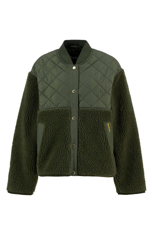 Barbour Wetherby High Pile Fleece Jacket In Green