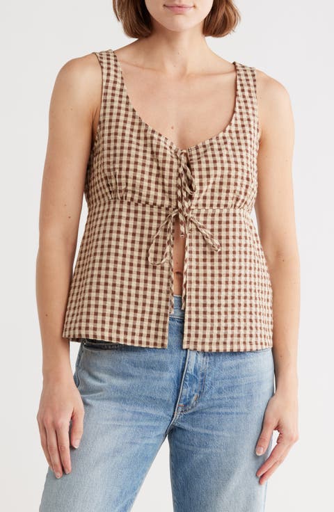 Tie Front Vest Top