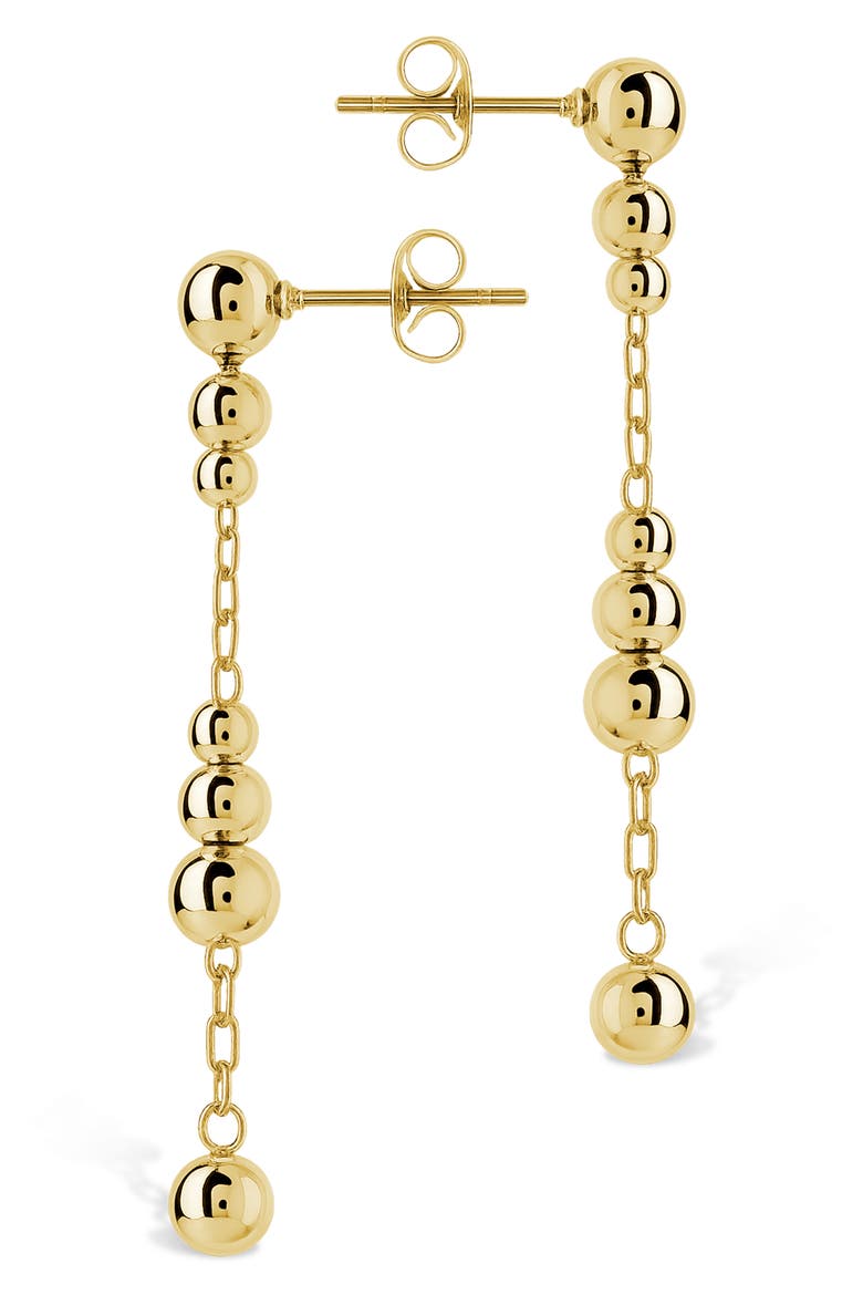 Heather Bubble Station Link Drop Earrings, Alternate, color, GOLD