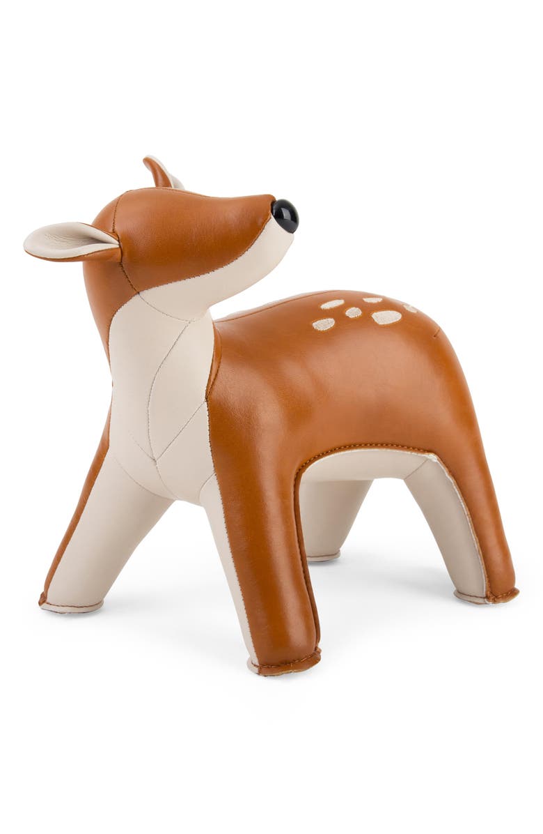 Zuny Deer Luke Faux Leather Bookend, Main, color, Tan Wheat