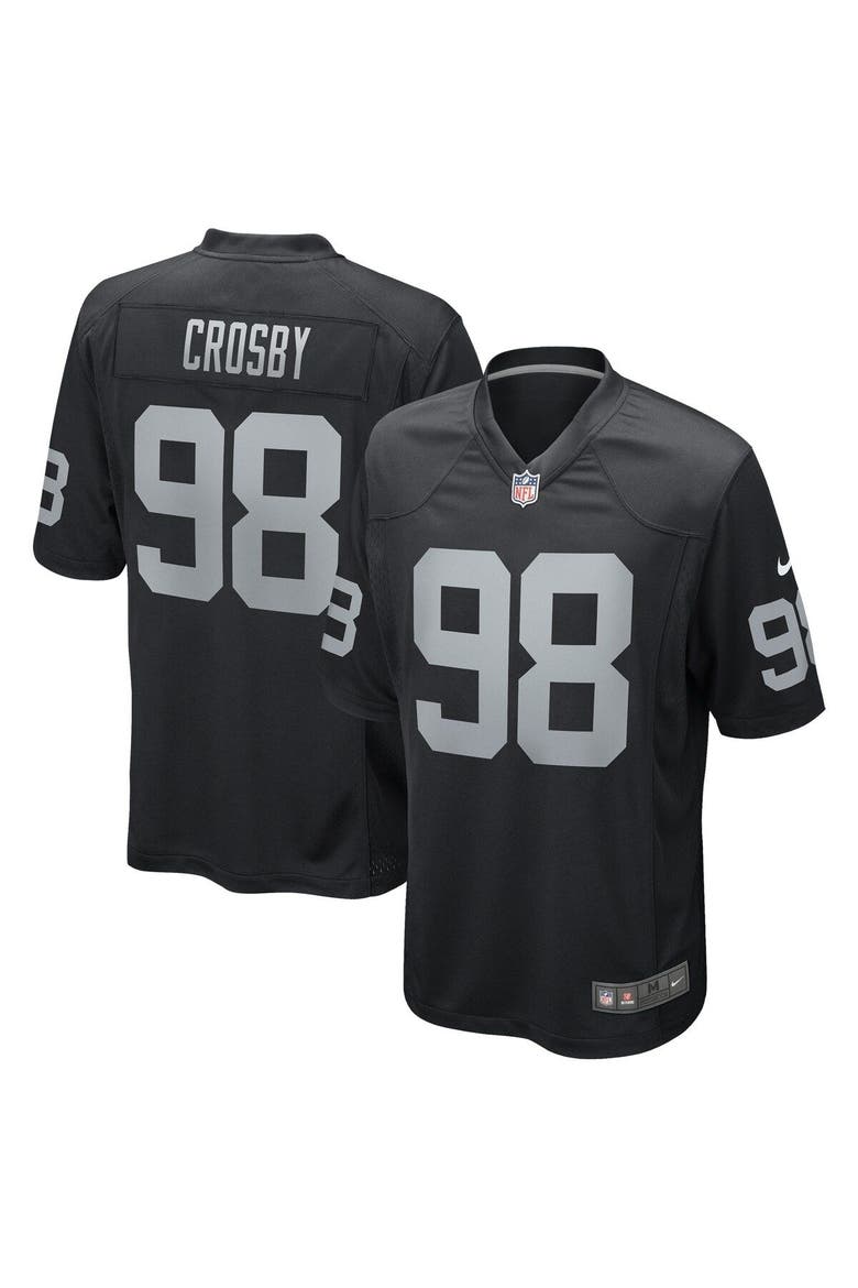 Men's Nike Maxx Crosby Black Las Vegas Raiders Game Jersey, Main, color, Black