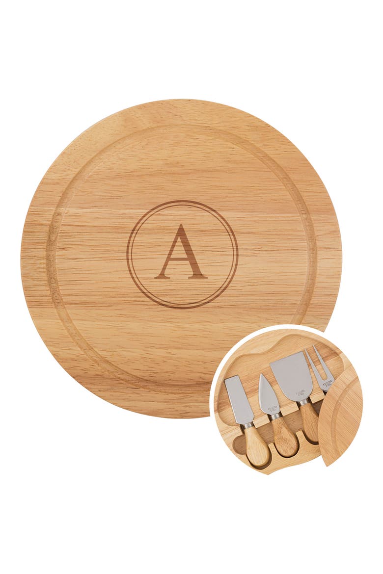 5-Piece Monogram Cheese Board & Utensil Set, Alternate, color, A