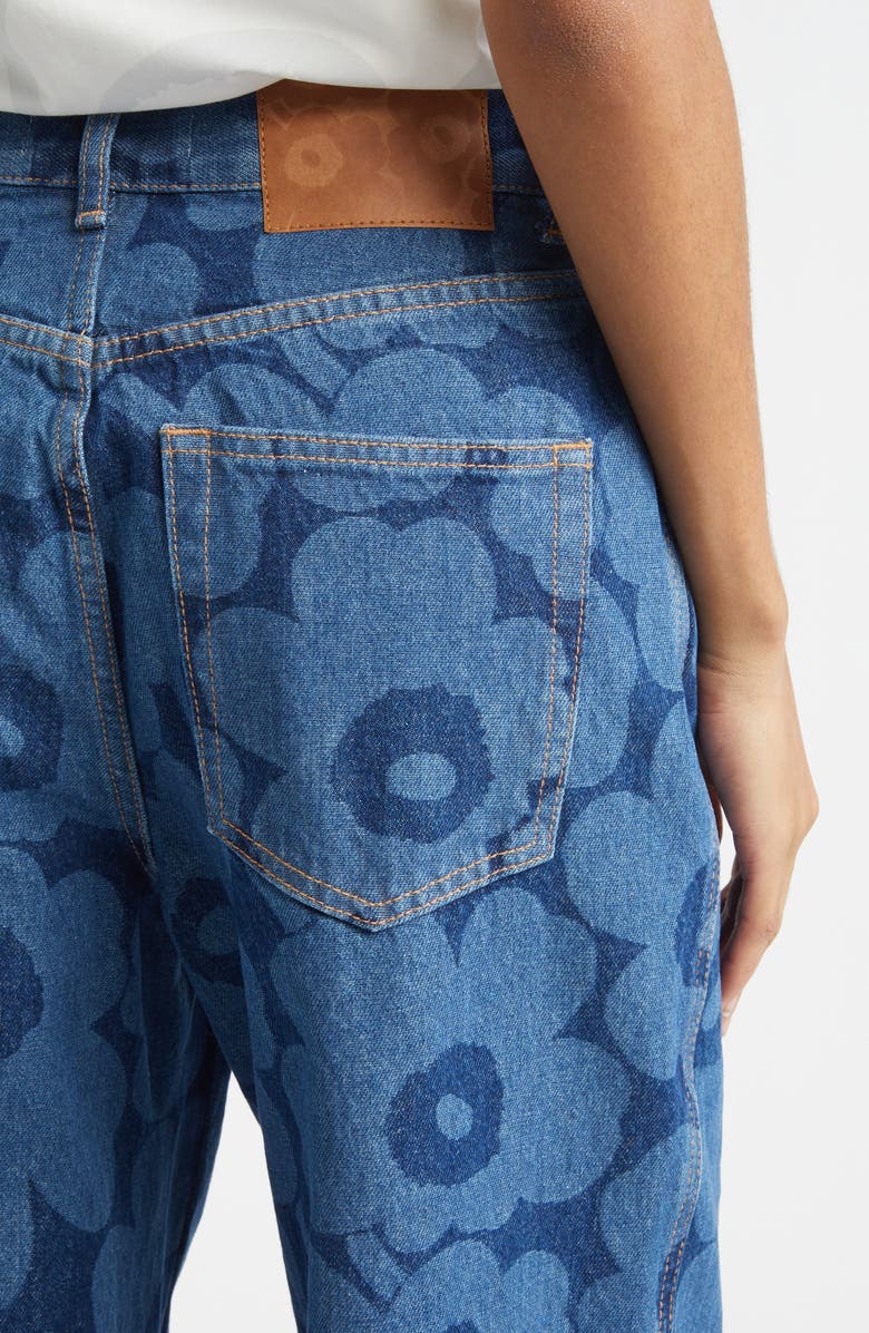 Marimekko Maridenim Unikko Wide Leg Jeans, Alternate, color, Mid Indigo