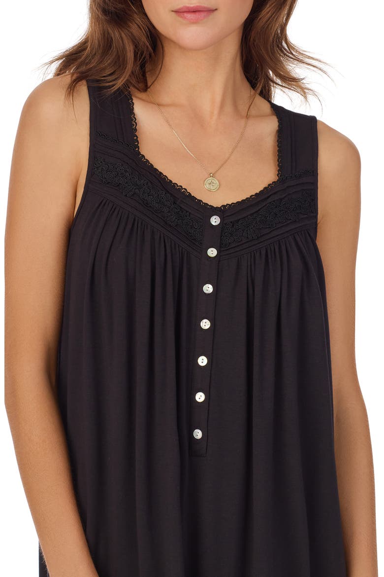 Sleeveless Short Jersey Chemise, Alternate, color, BLACK