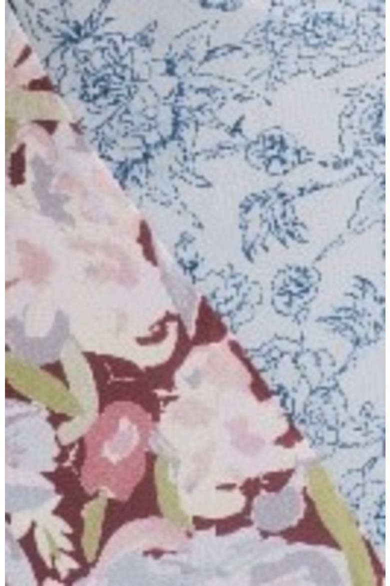 Floral Print Twist Detail Ruffle Dress, Alternate, color, Pale Blue