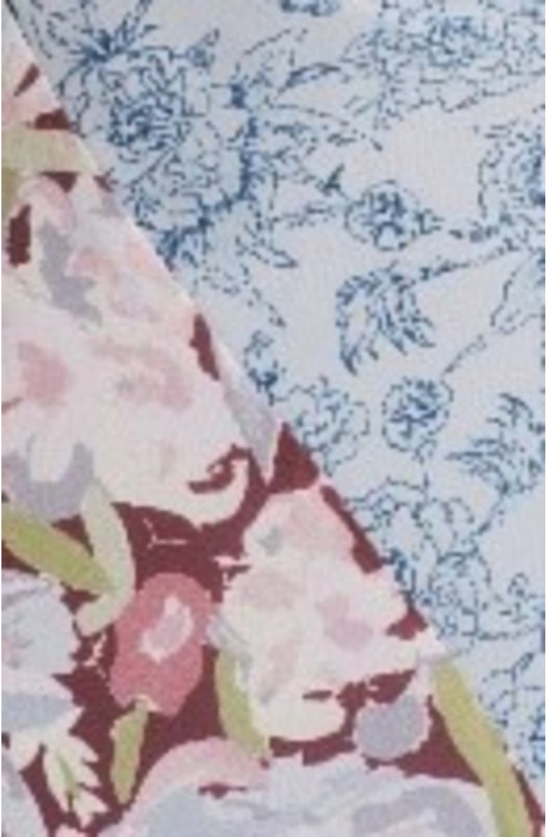 Six Stories Floral Print Twist Detail Ruffle Dress, Alternate, color, Pale Blue