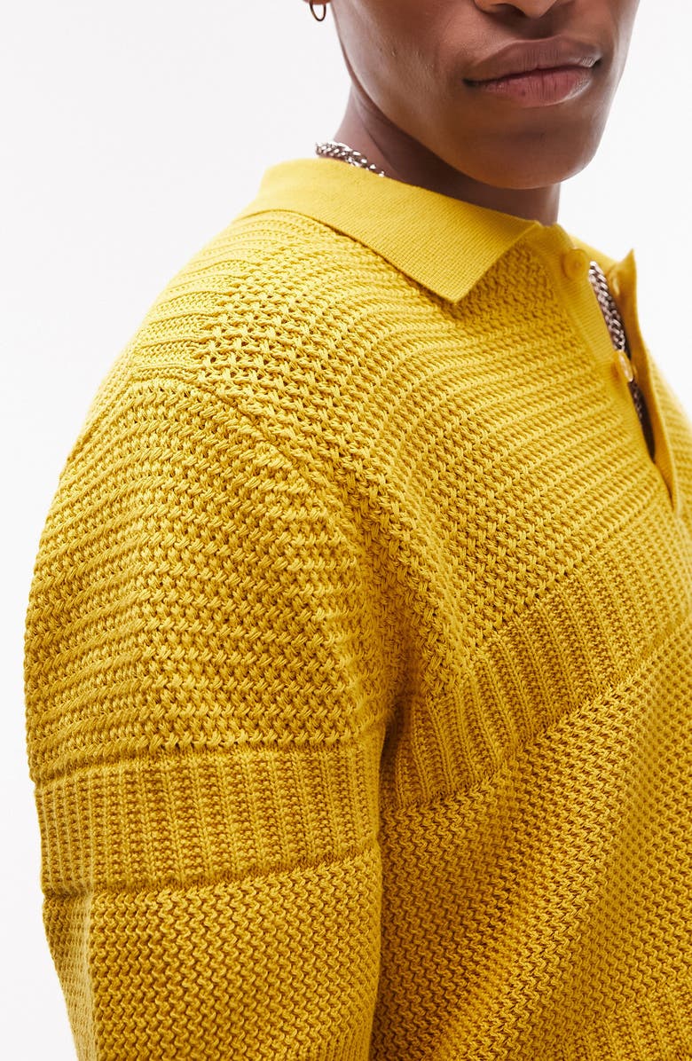 Topman Textured Knit Polo, Alternate, color,