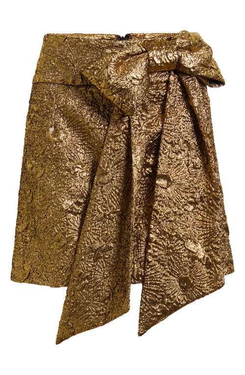 Ciebon Luana Metallic Jacquard Miniskirt In Brown