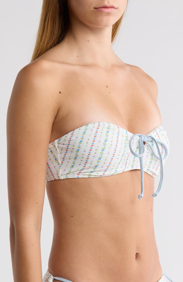 PacSun Karly Bandeau Swim Top, Alternate, color, Karly Sweet Floral/ Light Blue