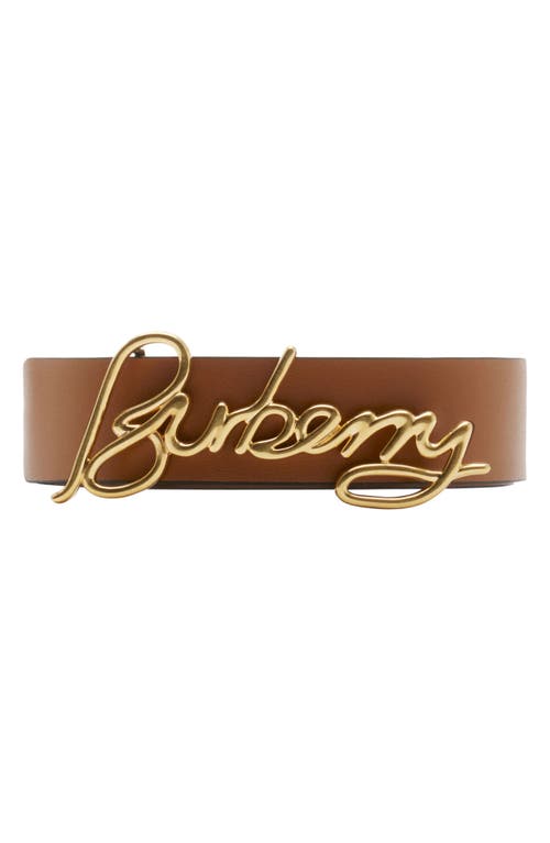 Burberry Signature Reversible Leather Belt In Black