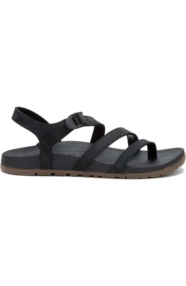 Chaco Lowdown Leather Sandal, Alternate, color, Black