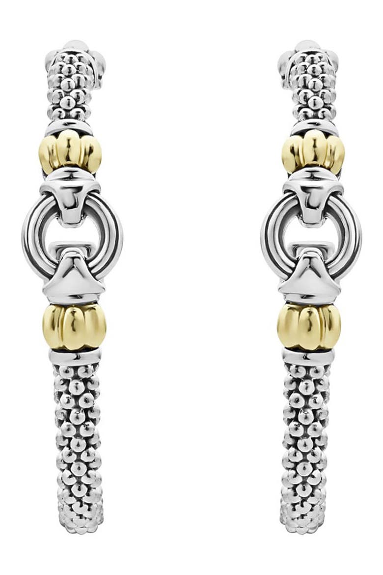 Caviar Link Hoop Earrings, Alternate, color, SILVER
