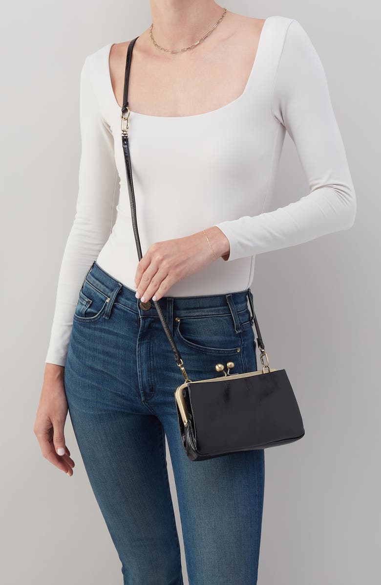 HOBO Lauren Leather Frame Clutch, Alternate, color,