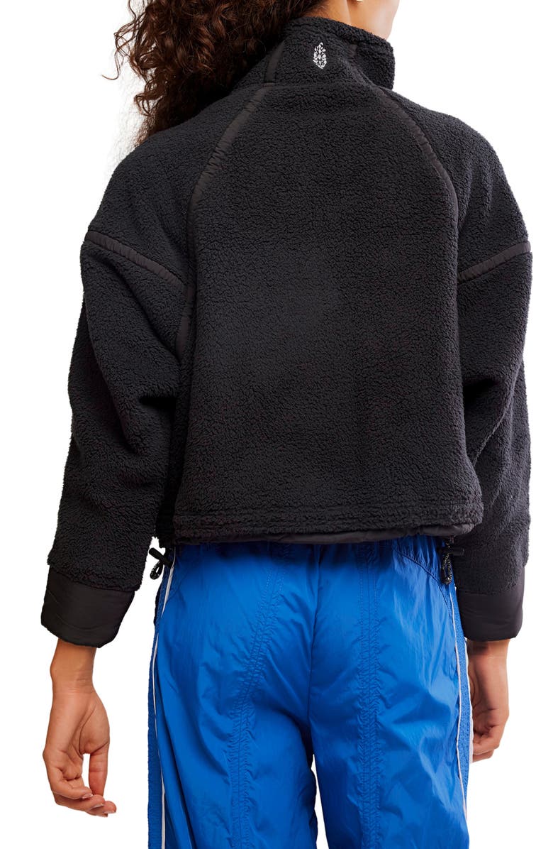 Free People FP Movement Mountain High Fleece Half Zip Pullover, Alternate, color, Black/ Black Combo