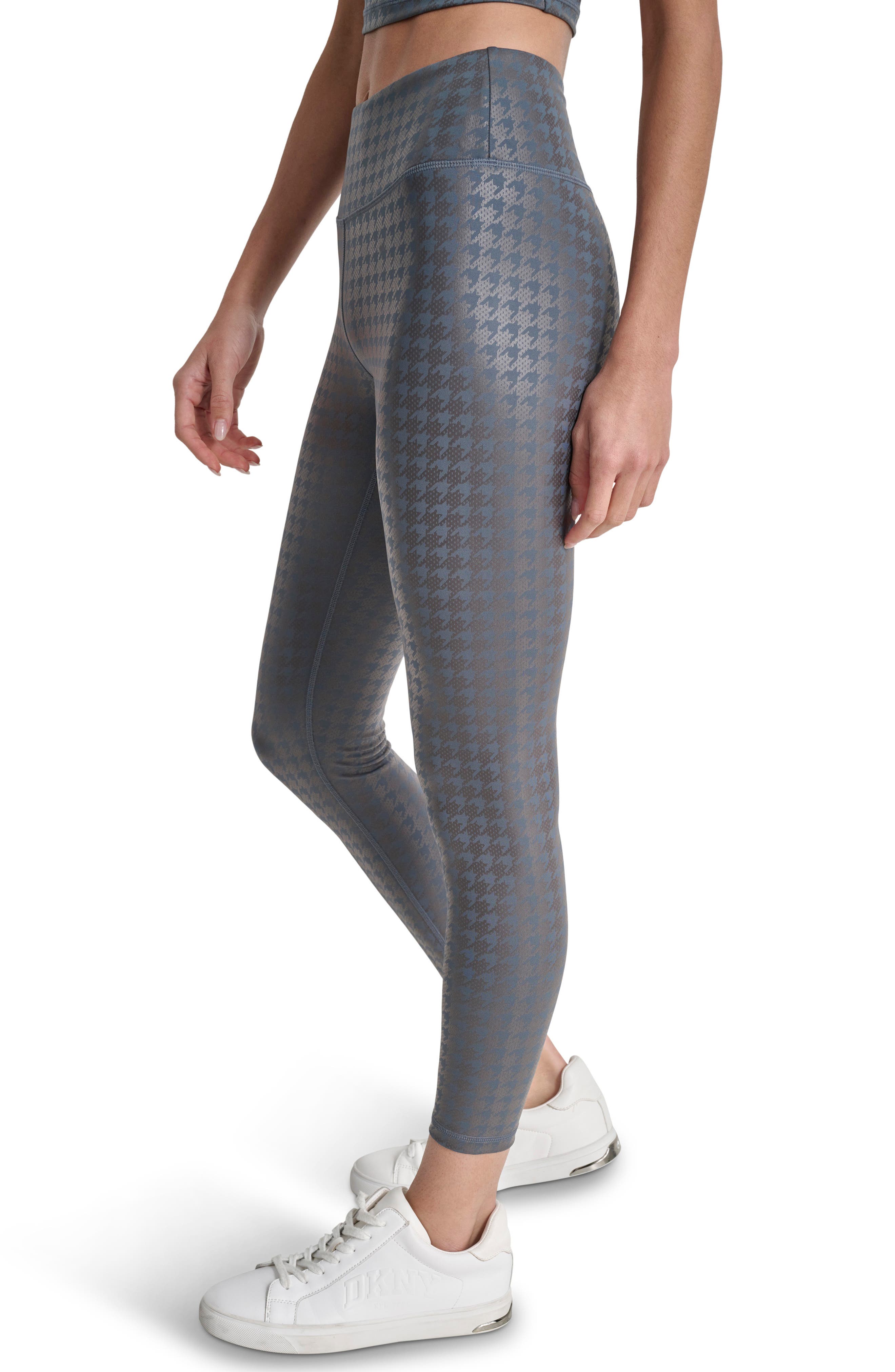 DKNY Houndstooth Foil High Waist 7/8 Leggings (Women) | Nordstromrack