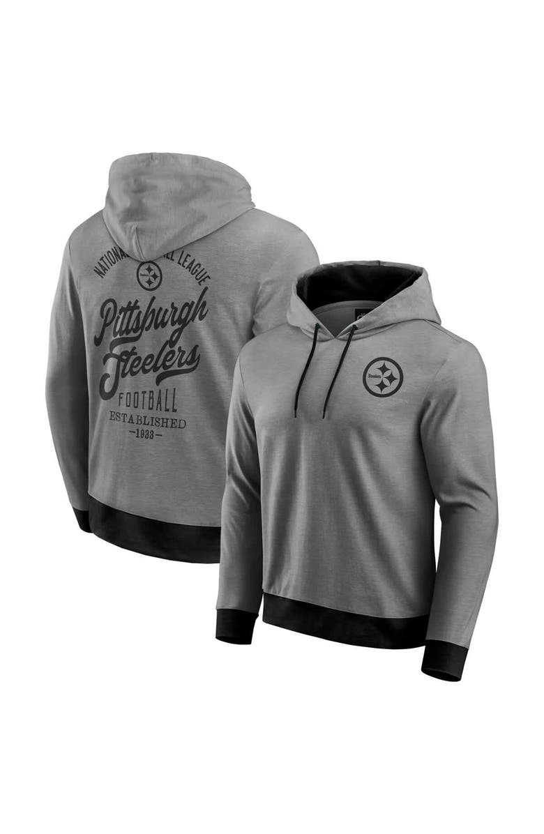 Darius Rucker Collection by Fanatics Men's Darius Rucker Collection by Fanatics Black Pittsburgh Steelers Tonal Knit Pullover Hoodie, Main, color, Heather Black