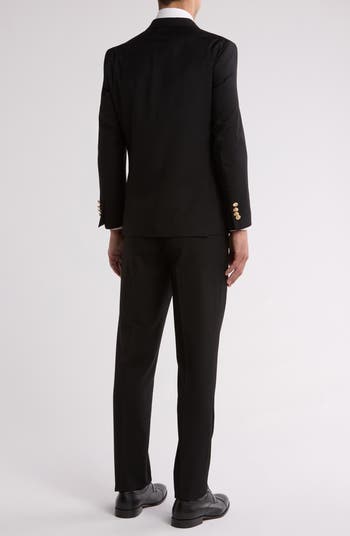 Slim Fit Solid Double Breasted Suit