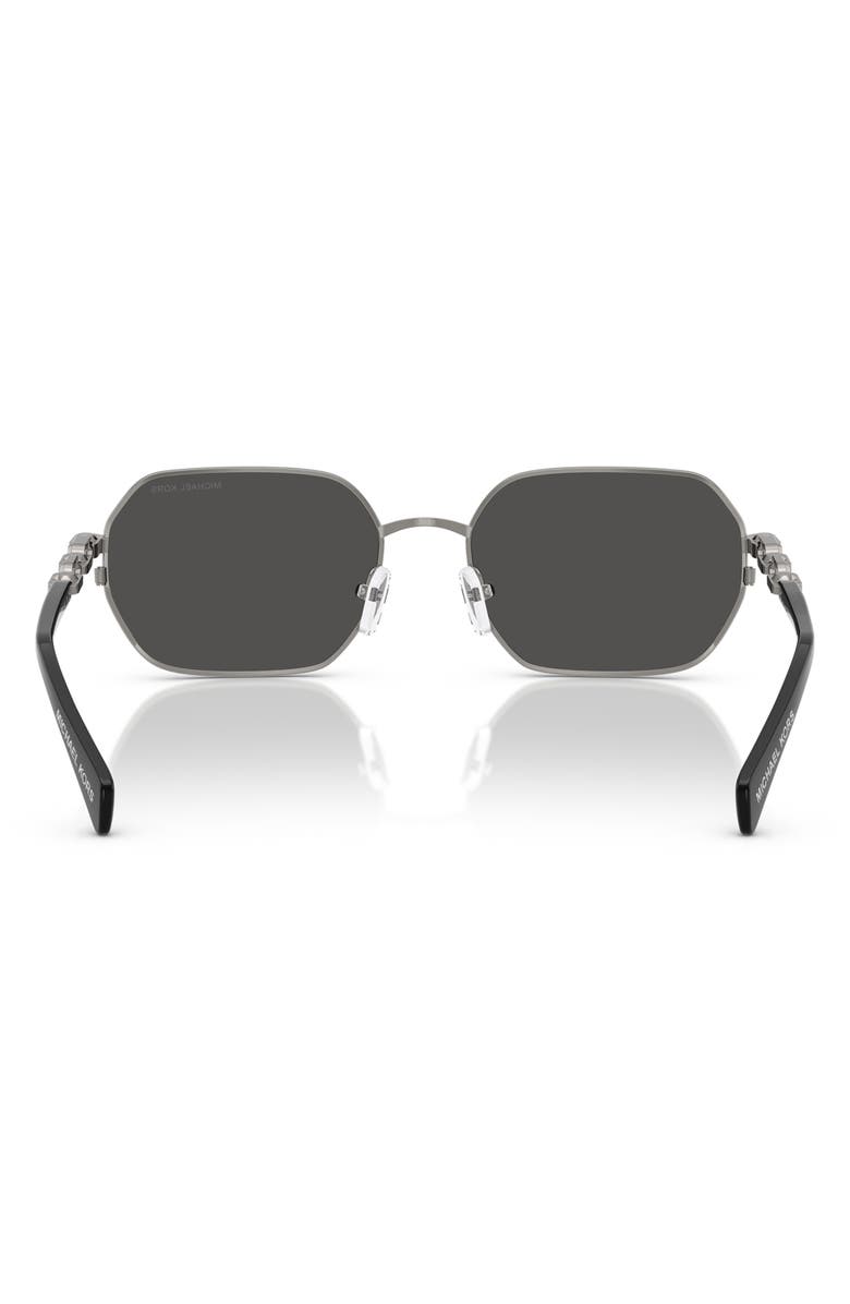 Michael Kors 57mm Irregular Sunglasses, Alternate, color, Gunmetal / Dark Grey